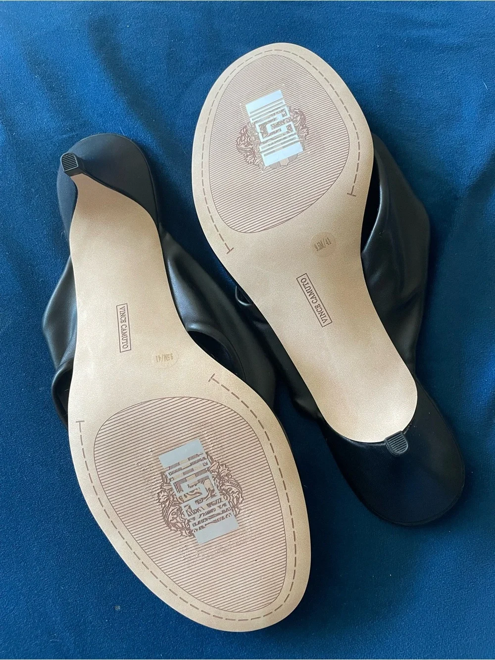 Vince Camuto Black Twisted Toe-Post Slide Sandals NEVER WORN!